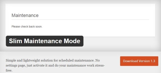 Slim Maintenance Mode