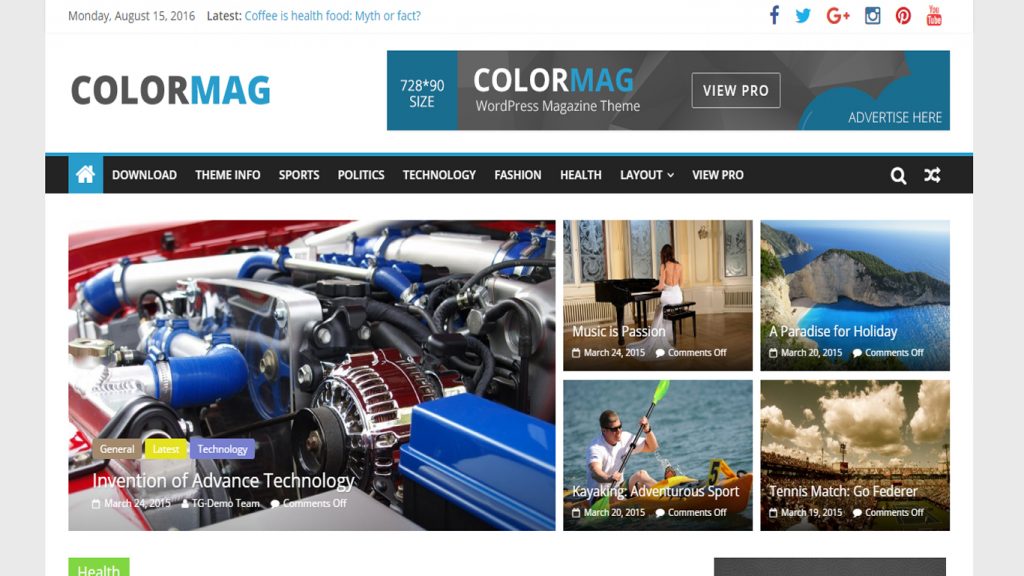colorma : Free WordPress theme