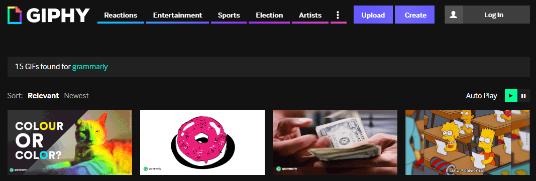 giphy: content creation