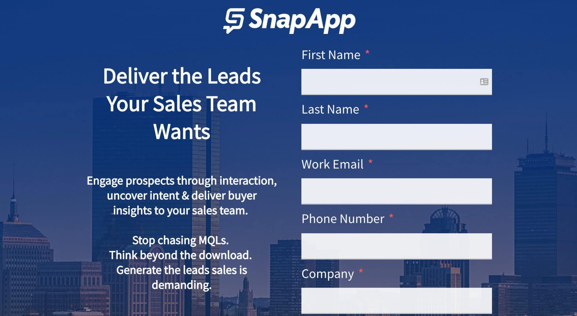 lead form that pops- interactive tools