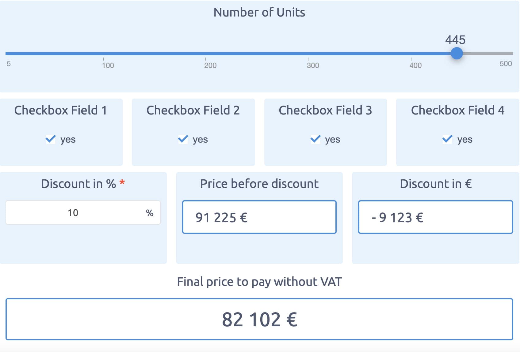 web calculator template- interactive tools