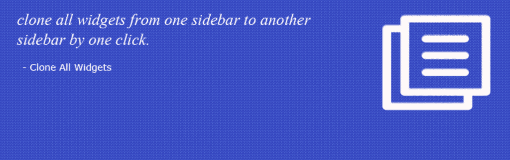 clone worrdpress sidebar widgets