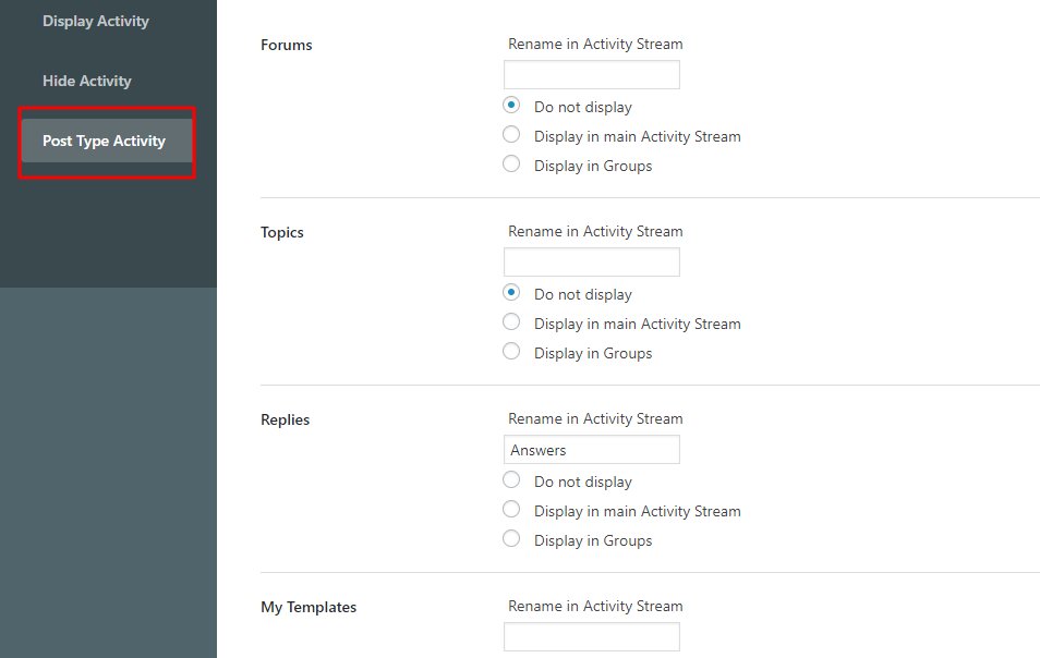 BuddyPress Activity Filter Plugin