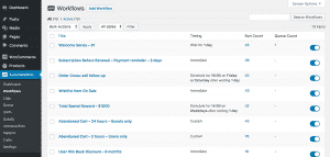 AutomateWoo workflows list 1050x500 c top