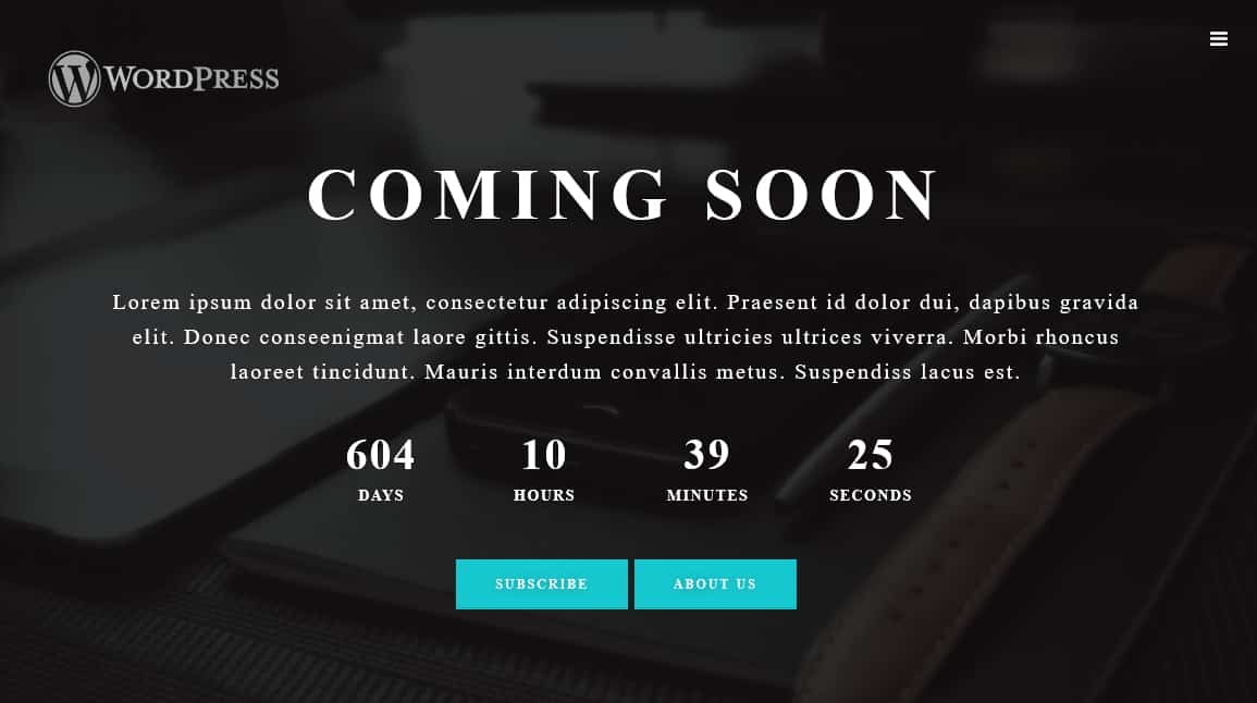 responsive coming soon plugin demo