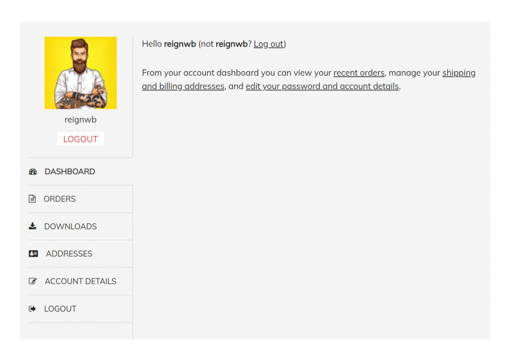 WooCommerce Custom My Account Page