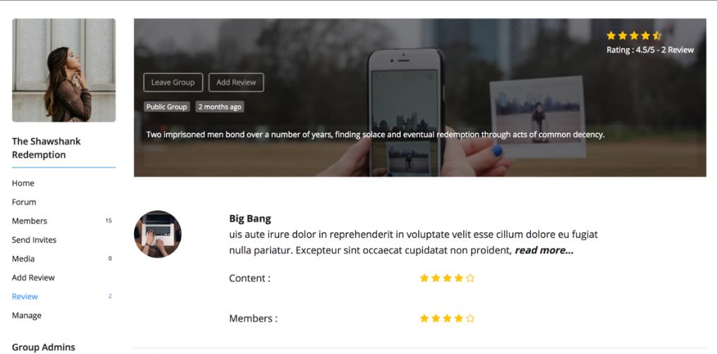 Member and Group Rating