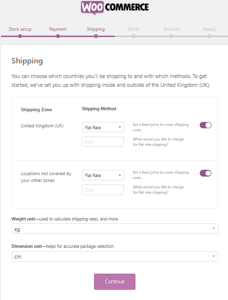 Setup WooCommerce store