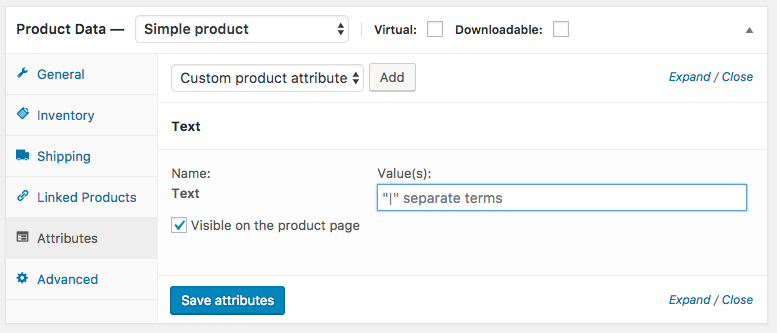 WooCommerce Product categories, Tags, Attributes