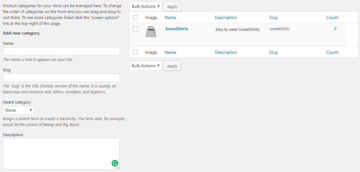 WooCommerce Product categories, Tags, Attributes