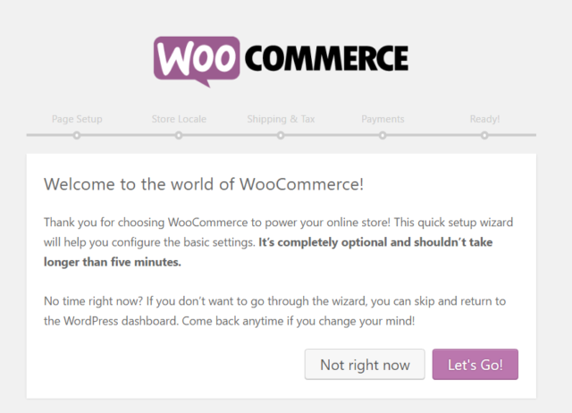 Setup WooCommerce store