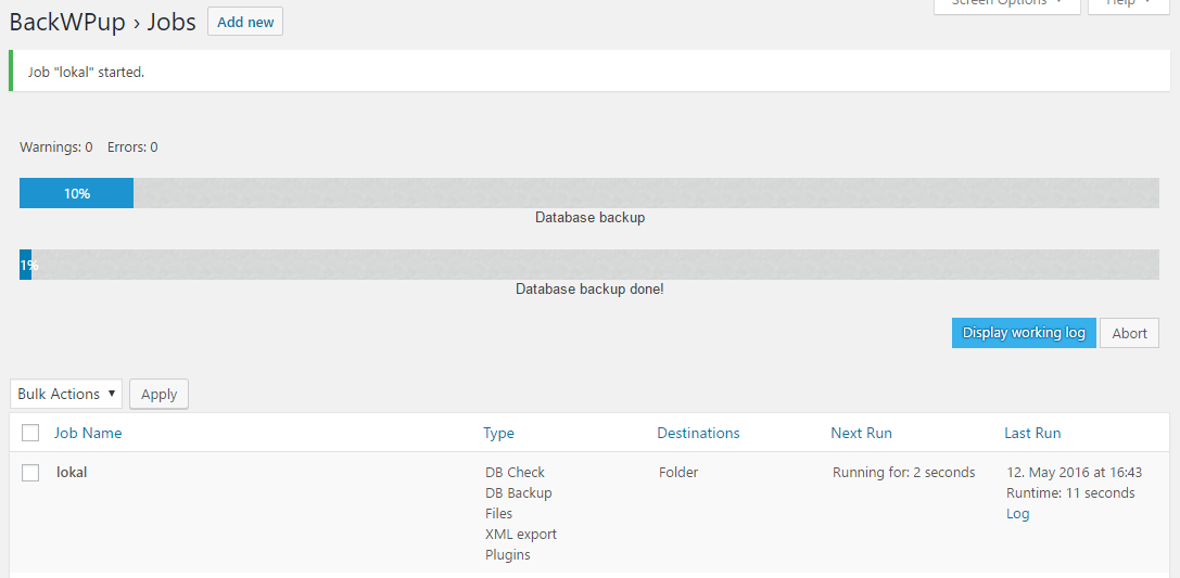 Backup WordPress Website- BackWPup