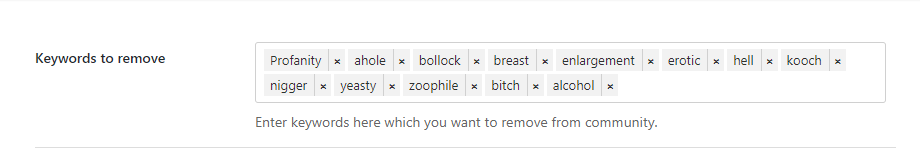 buddypress profanity add words setting -Censor Swear Words