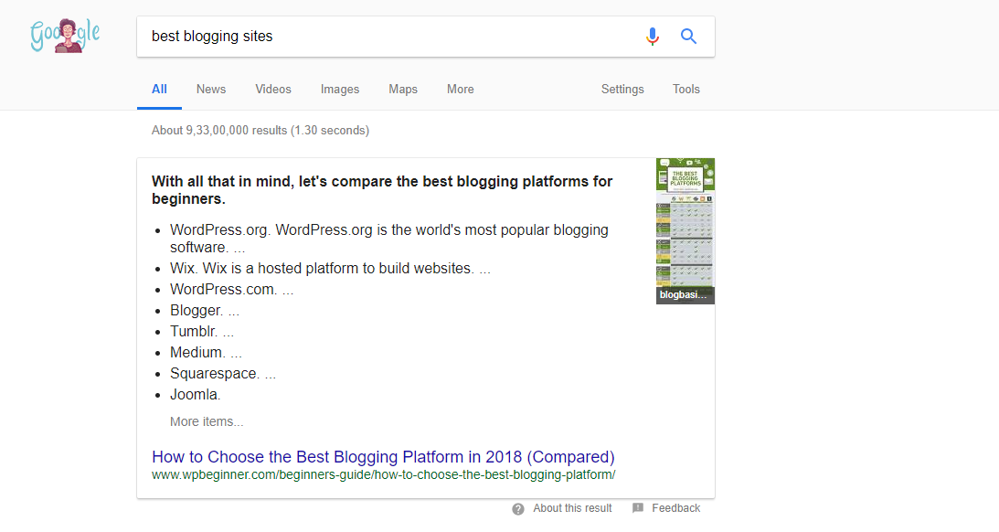 Google Answer Box