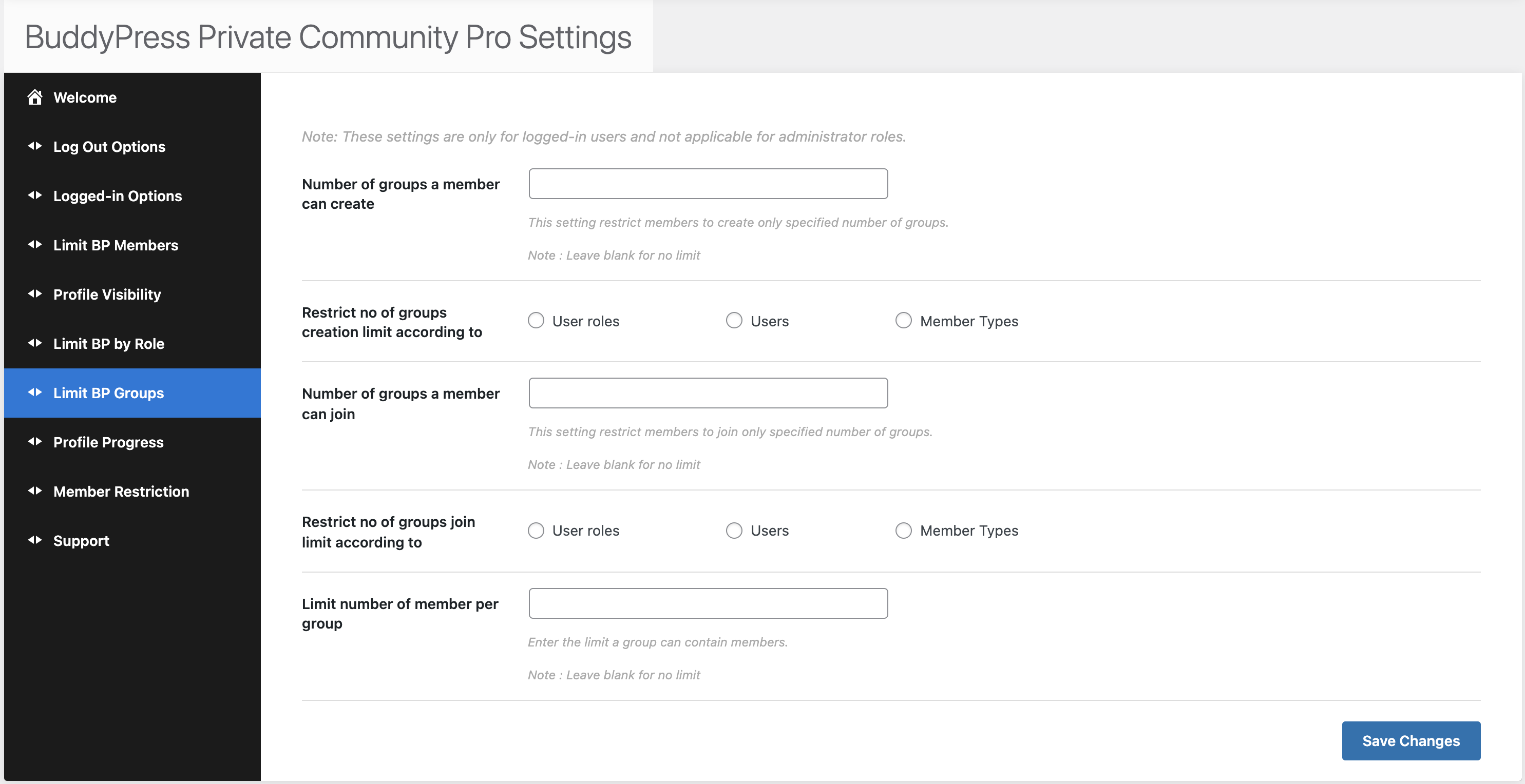 Limit BuddyPress Groups
