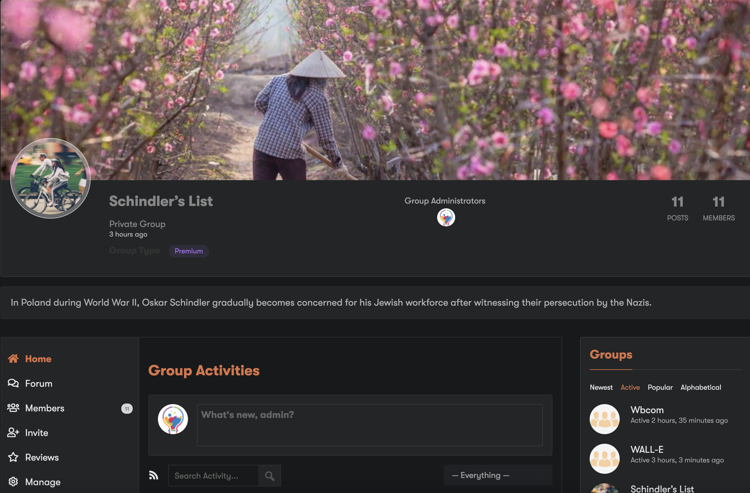 BuddyPress Group Page