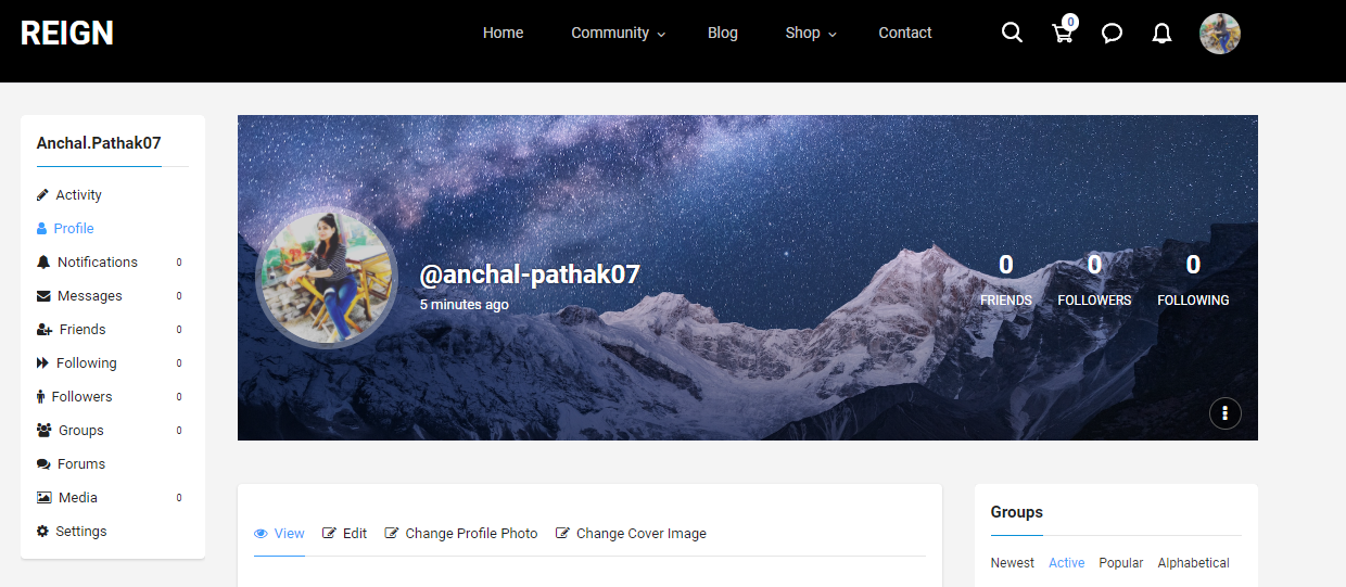 member header layout