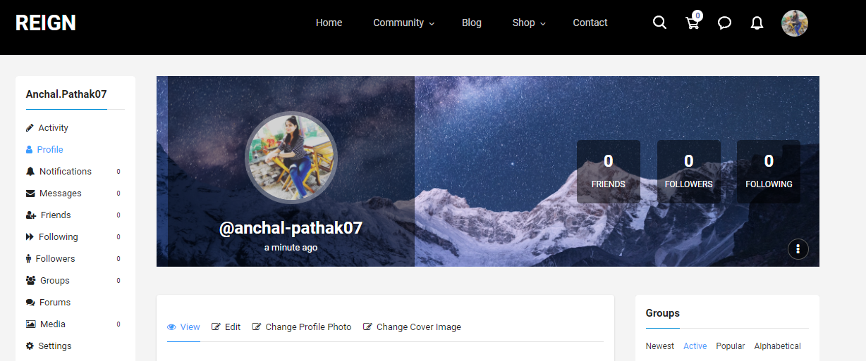 member header layout