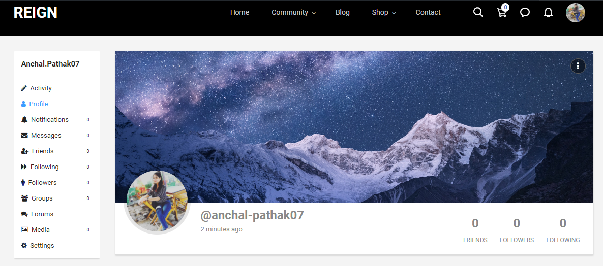 member header layout