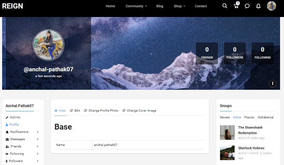 member header layout