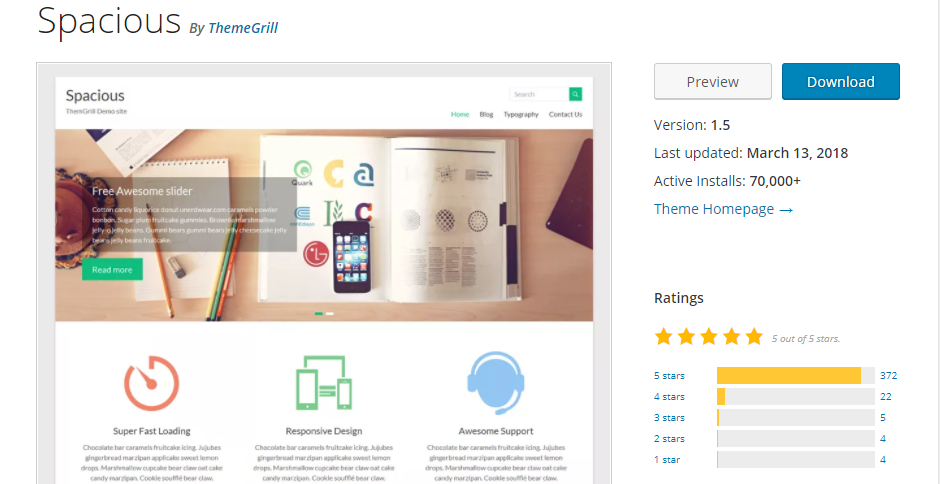 Spacious theme image
