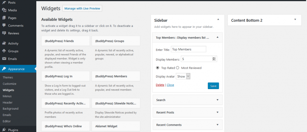 BuddyPress User Profile Reviews Plugin