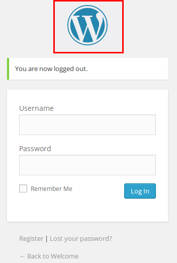 WordPress login logo