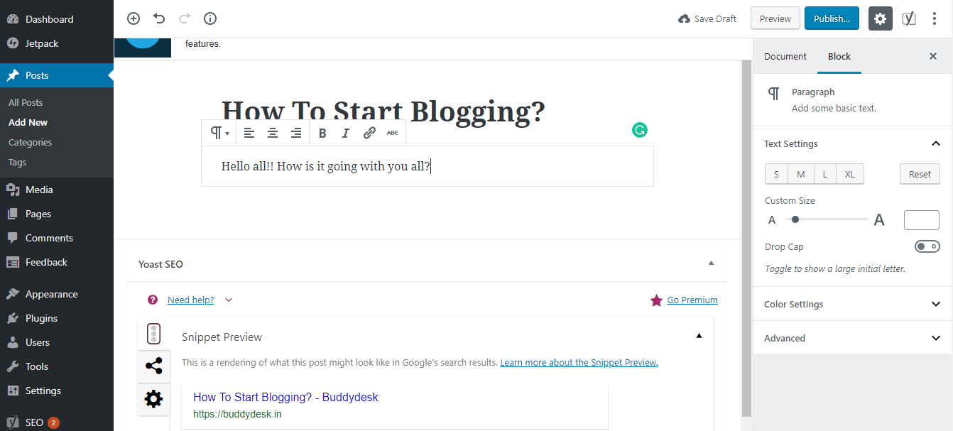 WordPress Gutenberg