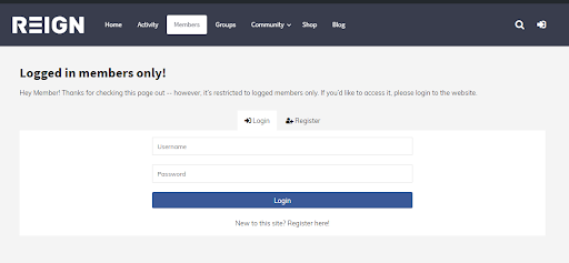 BuddyPress Logged In members Only