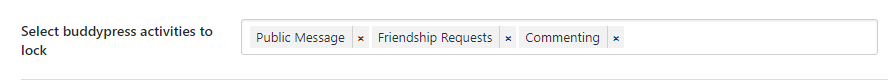 select BuddyPress activities to lock,Private Community