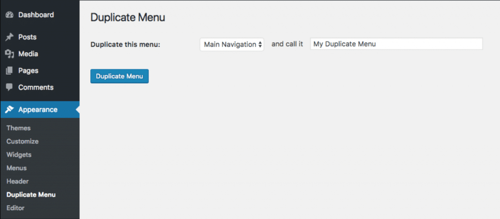 dupicate clone wordpress menu