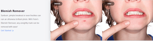 removes photo blemishes,online photo editor