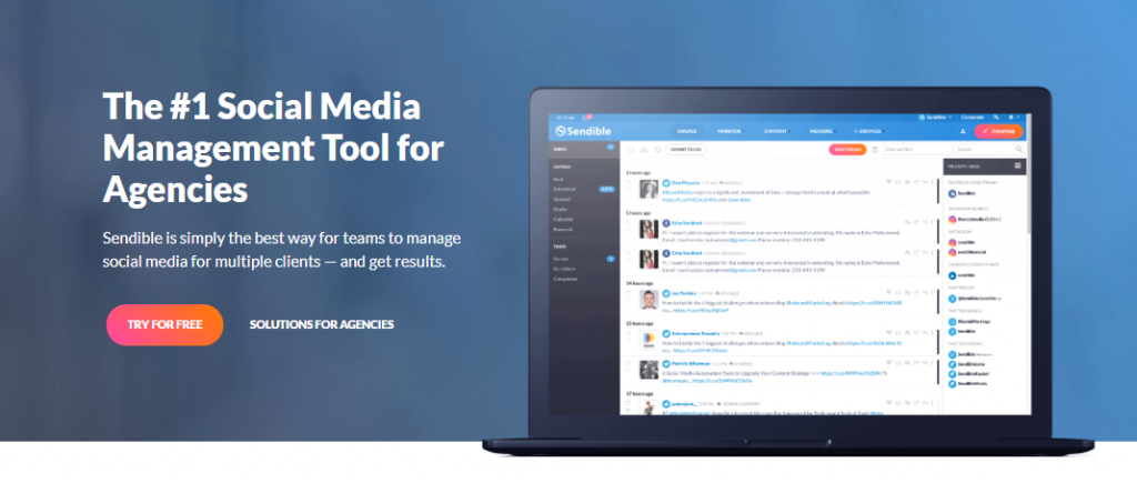 Sendible social media monitoring tools