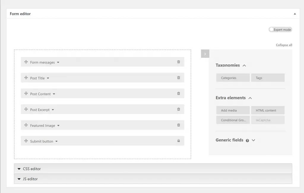 build form WordPress