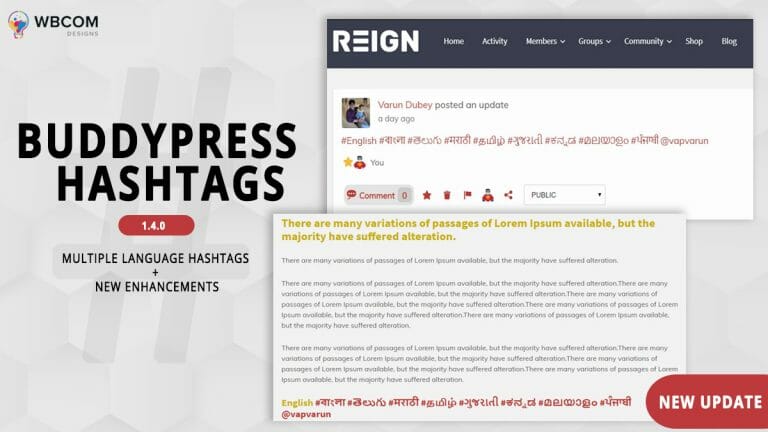 BuddyPress Hashtags Released