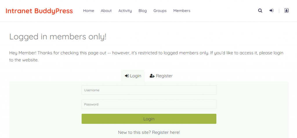 Private Community Website
