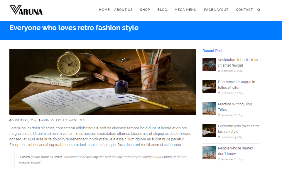 varuna multipurpose theme