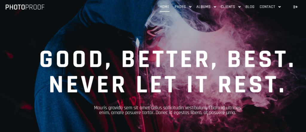 PhotoProof WordPress theme for photographer