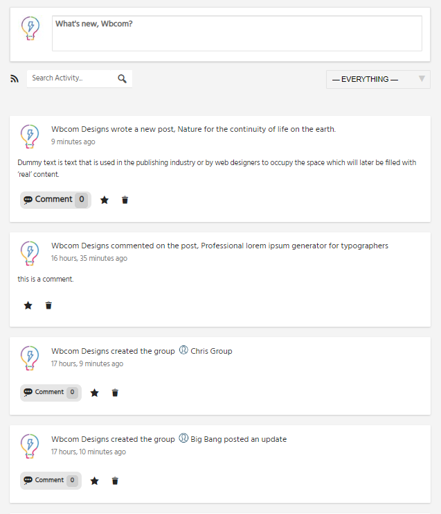 Activity Shortcodes