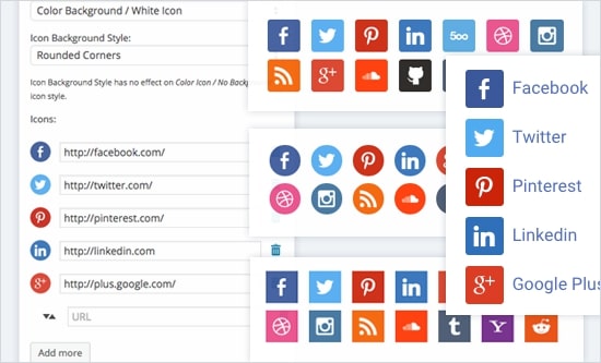 social icons widget
