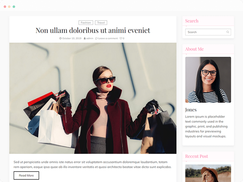 WordPress fashion theme