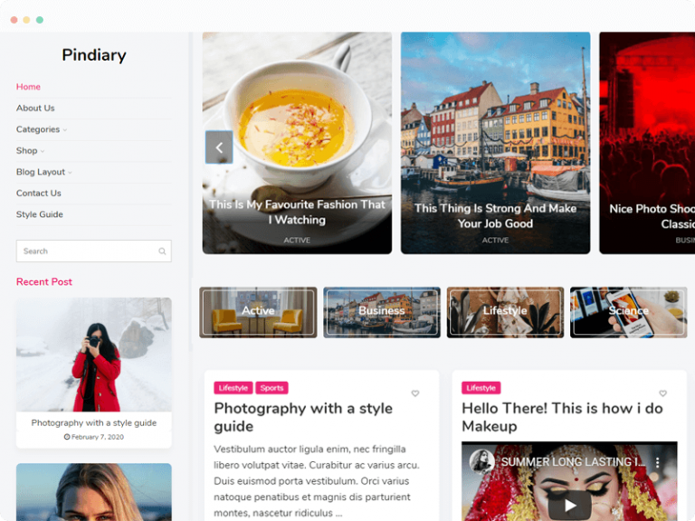 PinDiary Blogging WordPress Theme Review