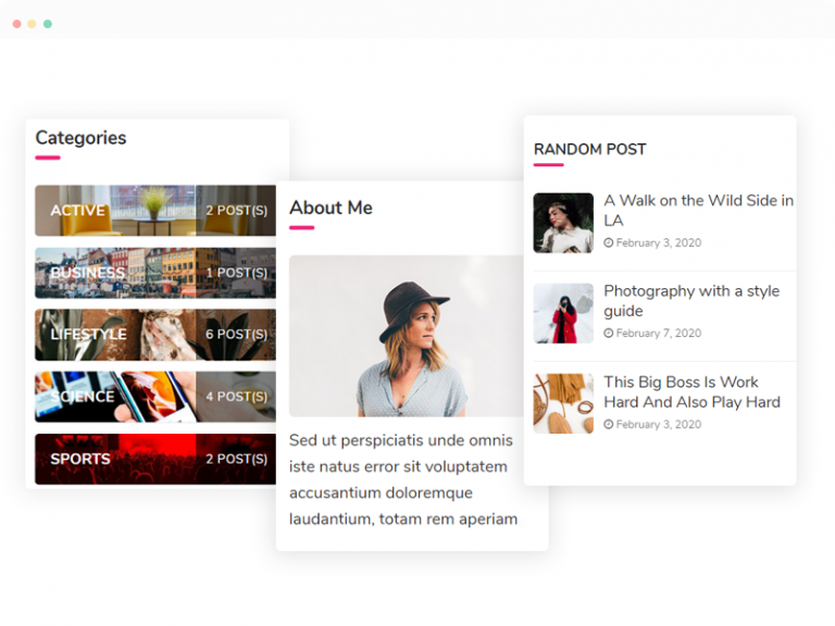 Handcrafted Widget Options: