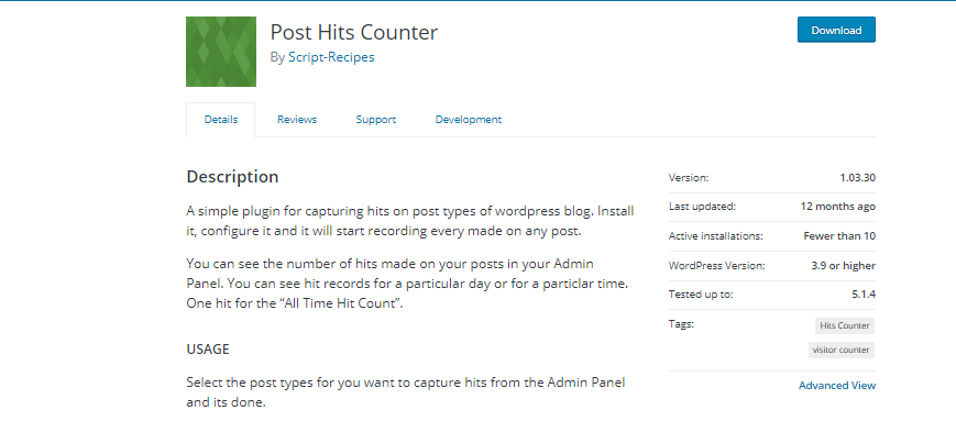Post Hit Counter