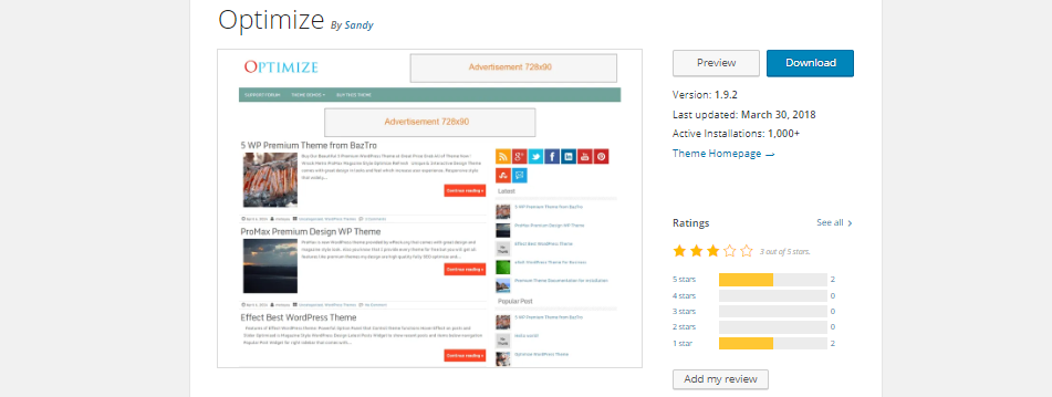 optimize wordpress themes