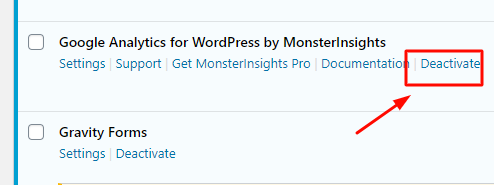 Deactivate Plugin
