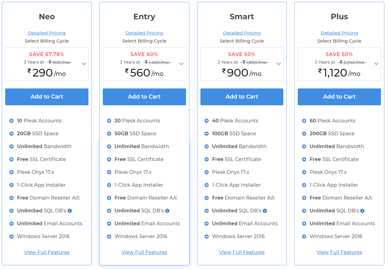 Windows Reseller Hosting Plans