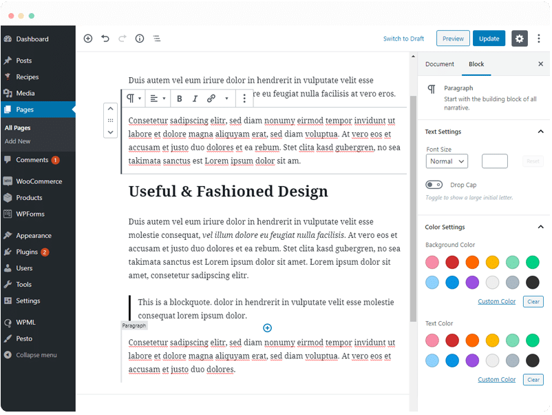 gutenberg theme