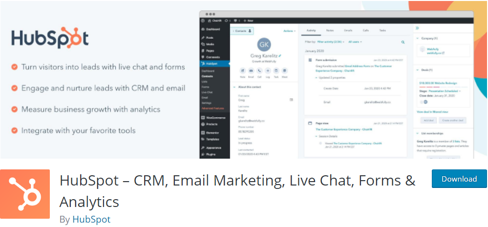 hubspot for woocommerce