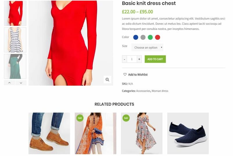 single product page- WordPress Multivendor Theme